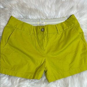 #0187-NWT LOFT Women's Lime Green Shorts Slant pockets Wide waist band-4